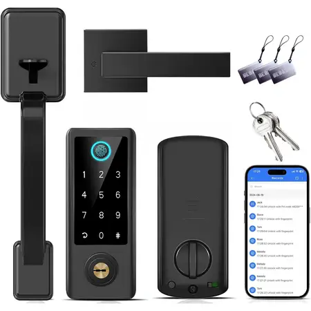 Fingerprint Door Lock for Front Door with Handle Set