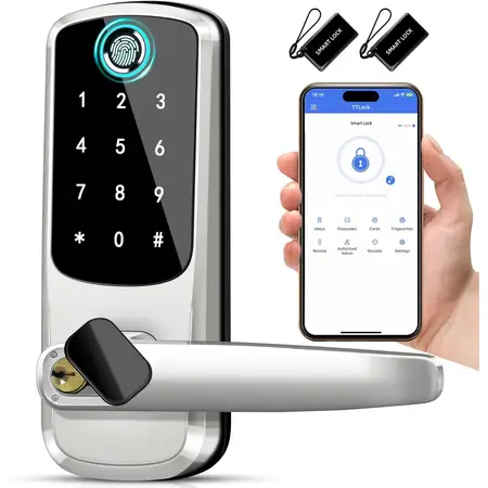 Smart Door Lock with Handle for Front Door
